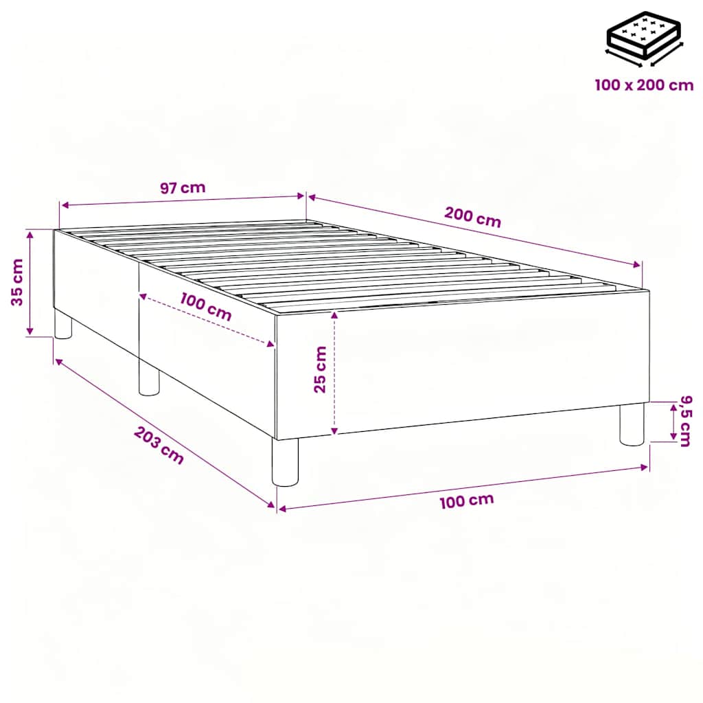Boxspringbettgestell Grün 100x200 cm Stoff