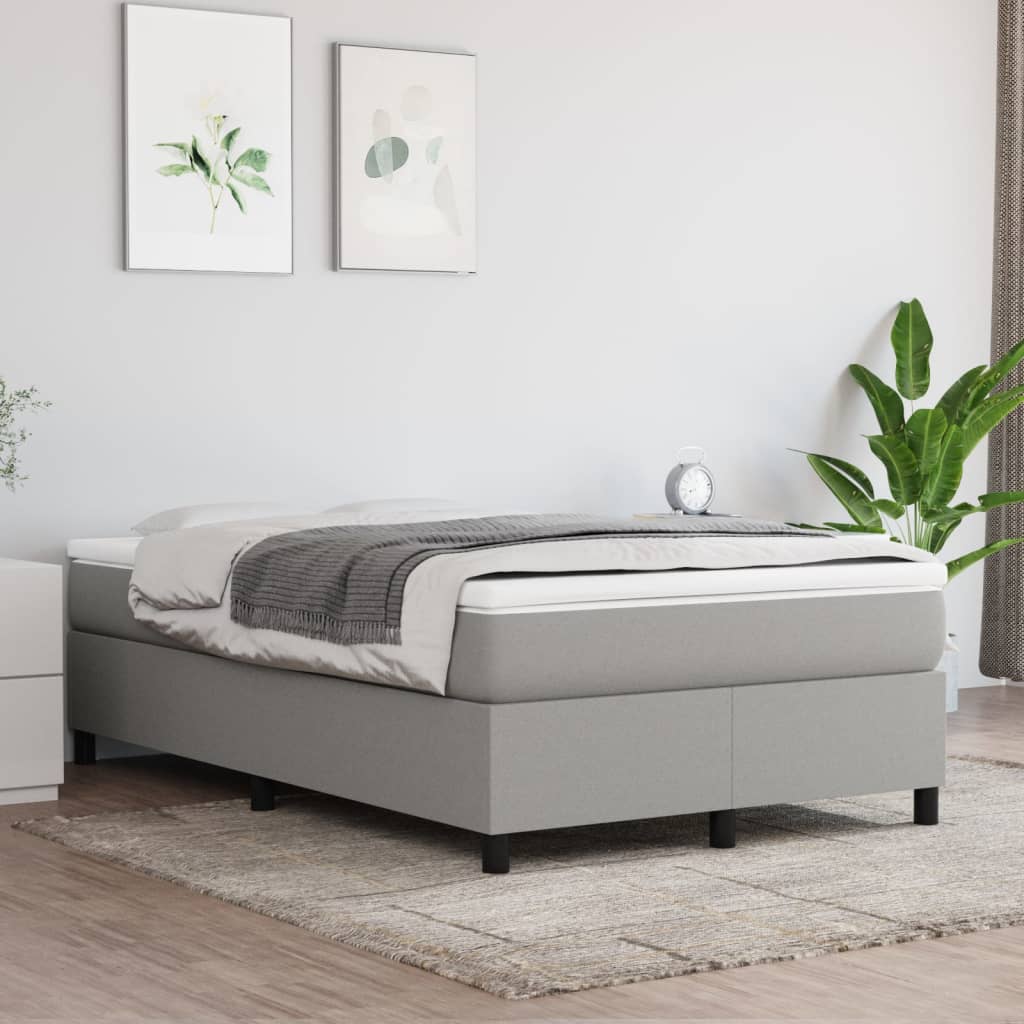 Boxspringbettgestell Hellgrau 120x200 cm Stoff