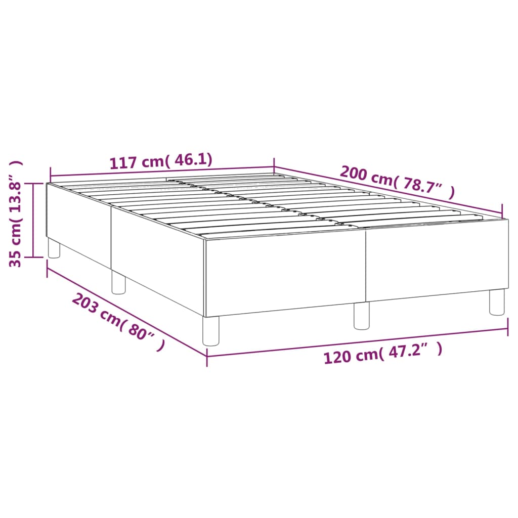 Boxspringbettgestell Dunkelbraun 120x200 cm Stoff