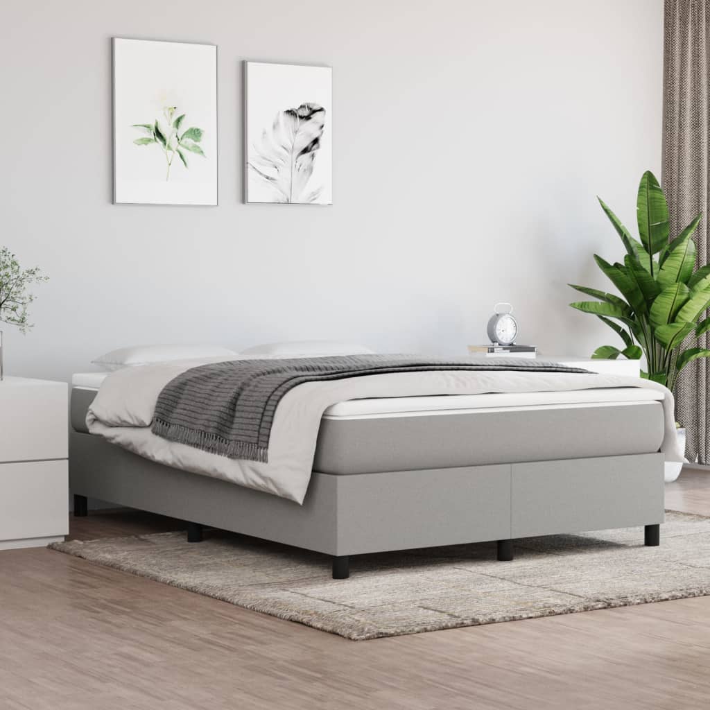 Boxspringbettgestell Hellgrau 140x190 cm Stoff