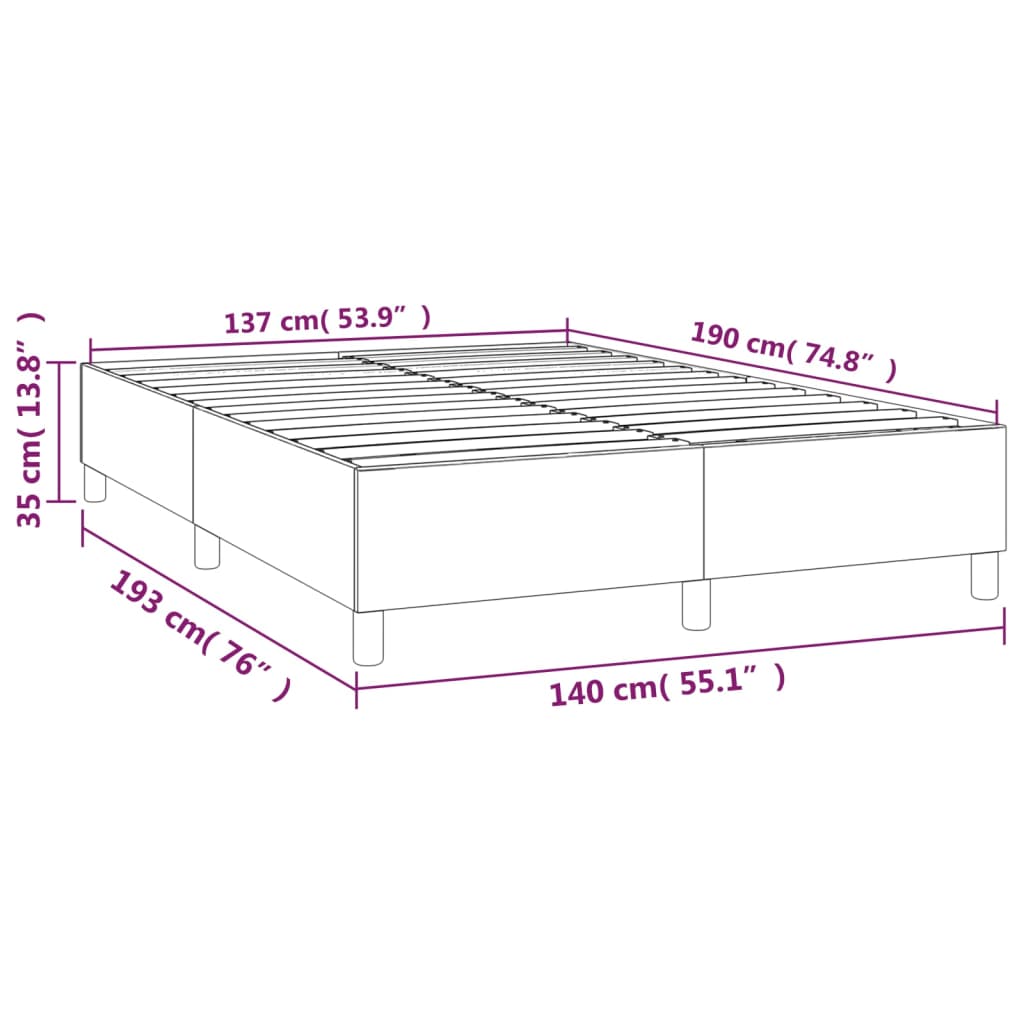Boxspringbettgestell Dunkelgrau 140x190 cm Stoff