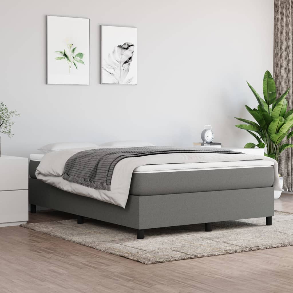Boxspringbettgestell Dunkelgrau 140x190 cm Stoff