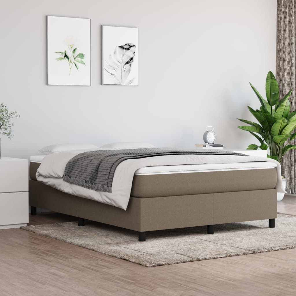 Boxspringbettgestell Taupe 140x190 cm Stoff