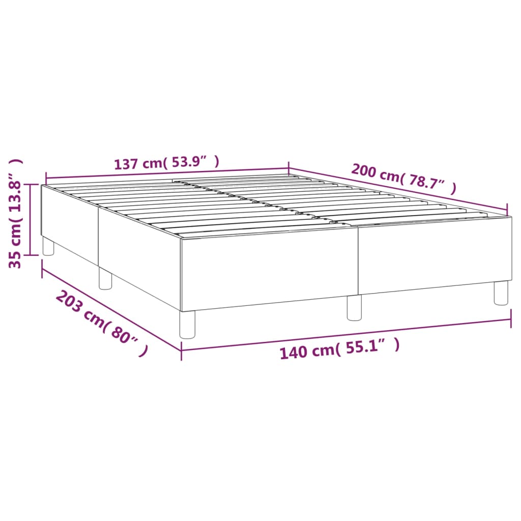 Boxspringbettgestell Hellgrau 140x200 cm Stoff