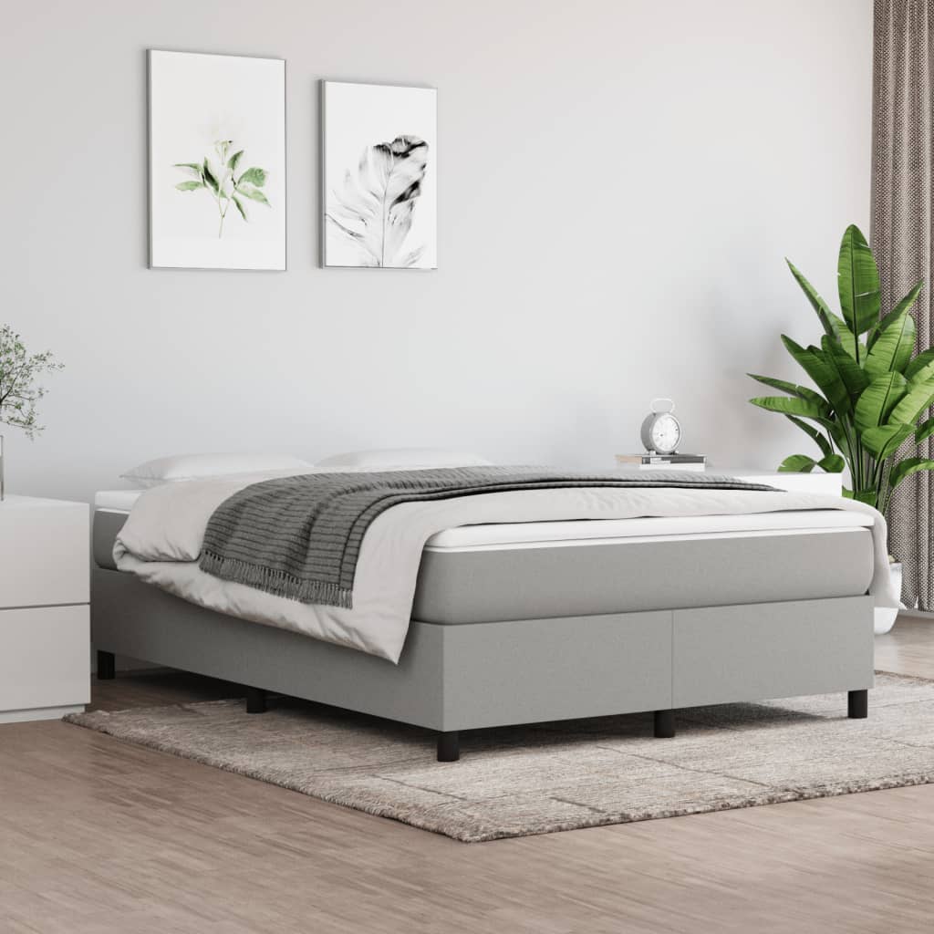 Boxspringbettgestell Hellgrau 140x200 cm Stoff