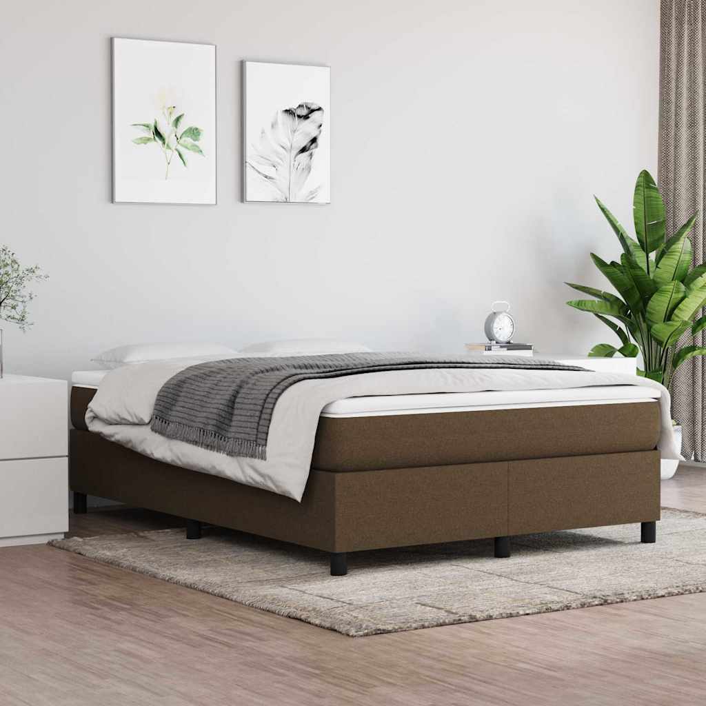 Boxspringbettgestell Dunkelbraun 140x200 cm Stoff