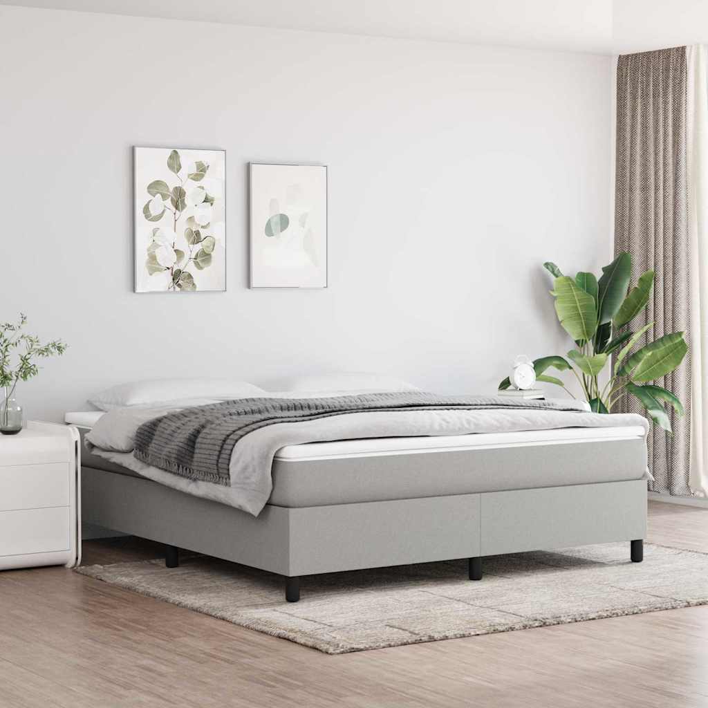 Boxspringbettgestell Hellgrau 160x200 cm Stoff