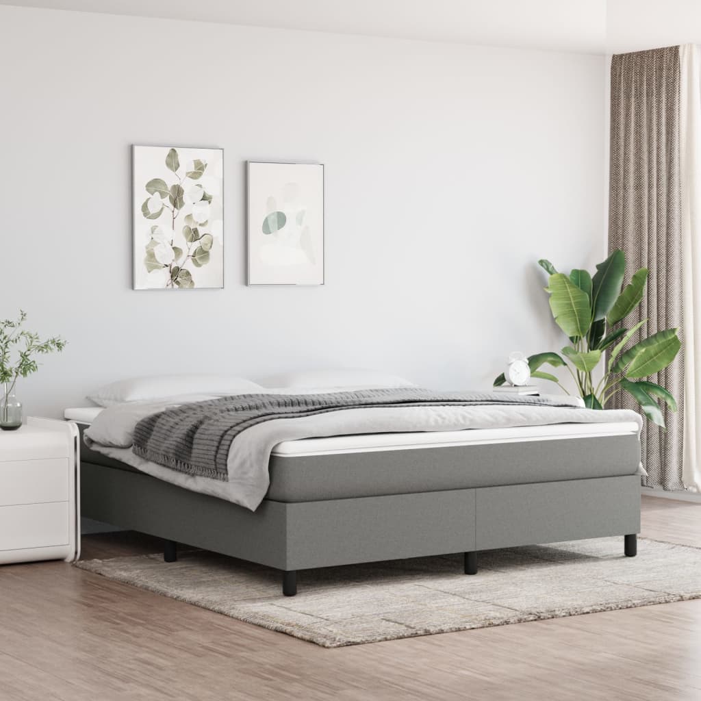 Boxspringbettgestell Dunkelgrau 160x200 cm Stoff