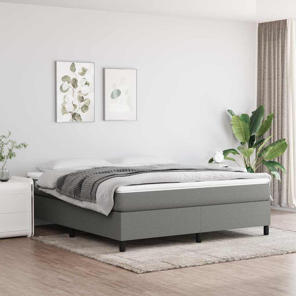 Boxspringbettgestell Dunkelgrau 160x200 cm Stoff