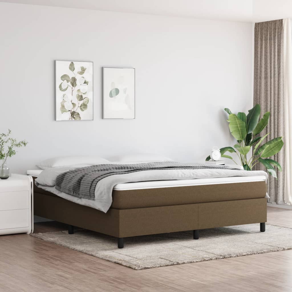 Boxspringbettgestell Dunkelbraun 160x200 cm Stoff