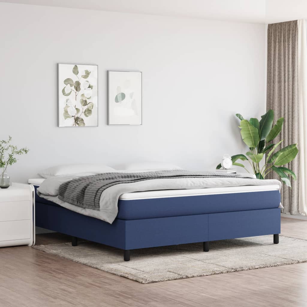 Boxspringbettgestell Blau 160x200 cm Stoff