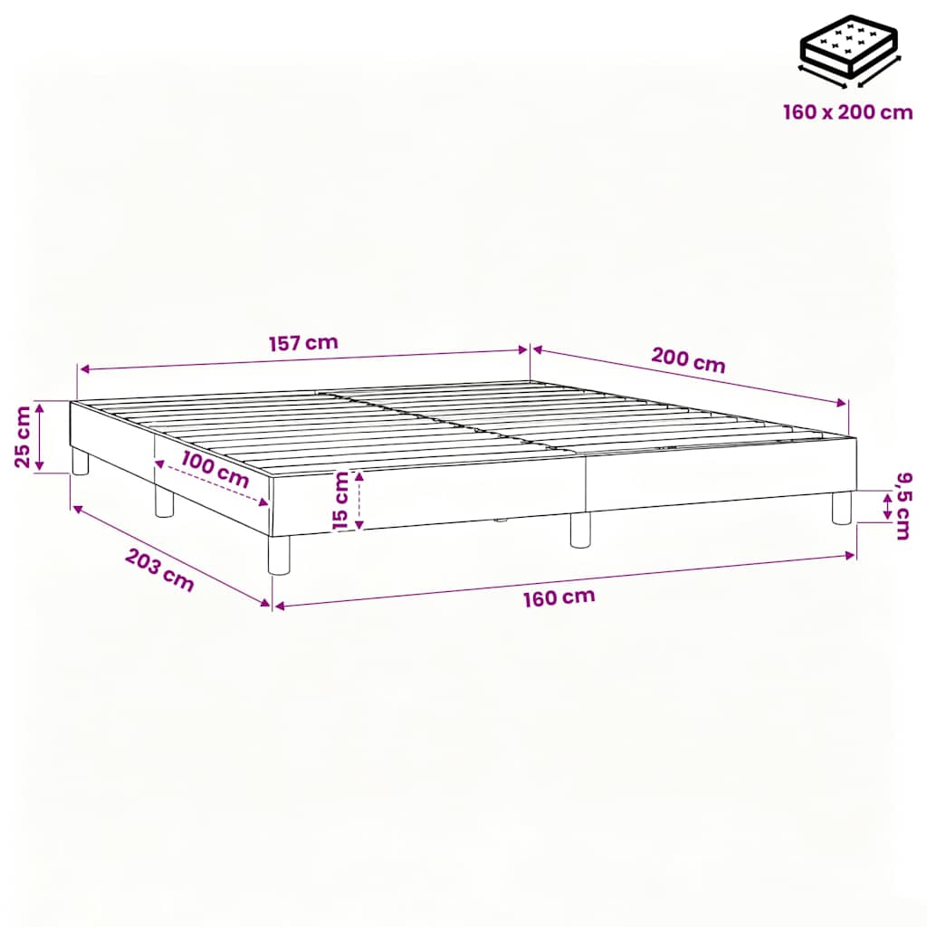Boxspringbettgestell Grün 160x200 cm Stoff