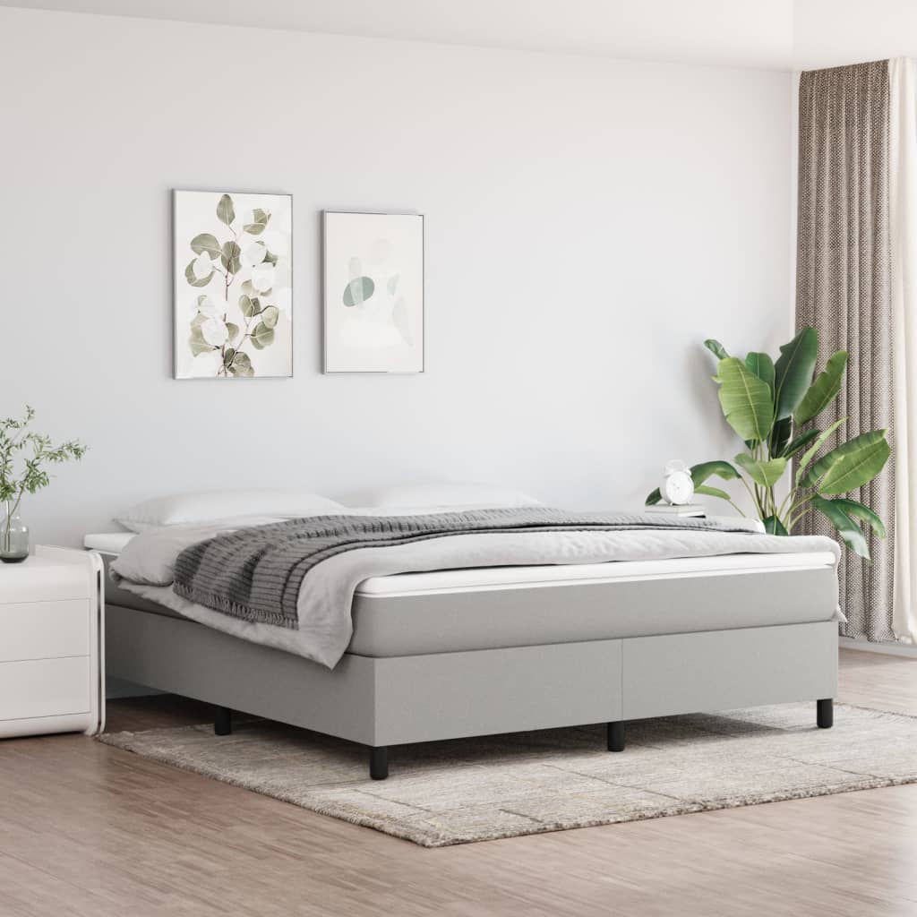 Boxspringbettgestell Hellgrau 180x200 cm Stoff