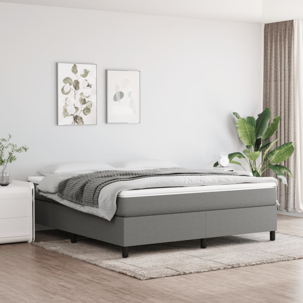 Boxspringbettgestell Dunkelgrau 180x200 cm Stoff
