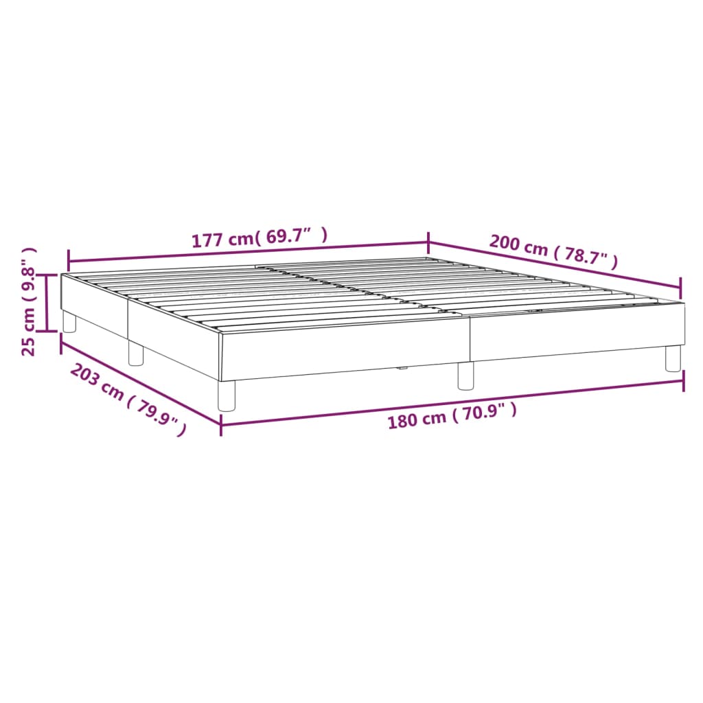 Boxspringbettgestell Dunkelbraun 180x200 cm Stoff
