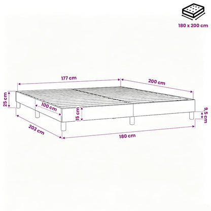 Boxspringbettgestell Creme 180x200 cm Stoff