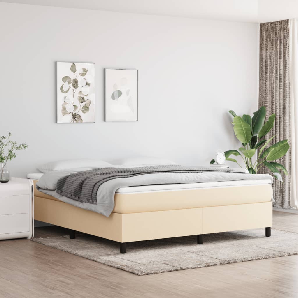 Boxspringbettgestell Creme 180x200 cm Stoff