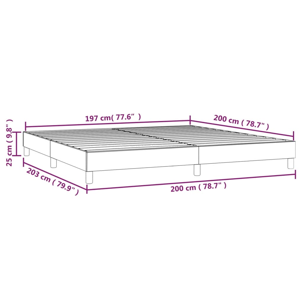 Boxspringbettgestell Dunkelgrau 200x200 cm Stoff