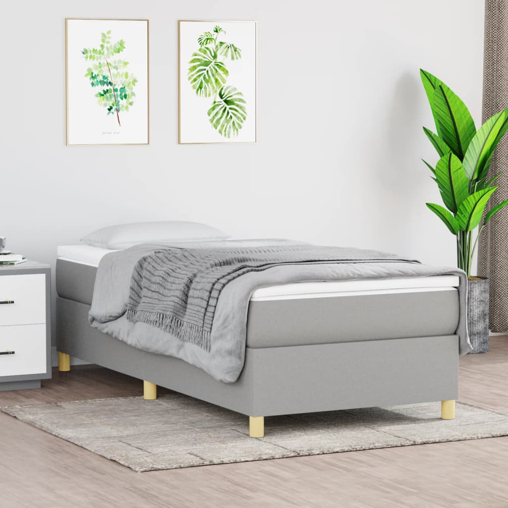 Boxspringbettgestell Hellgrau 80x200 cm Stoff