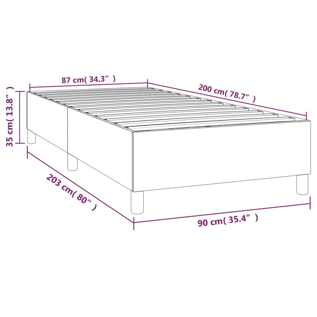 Boxspringbettgestell Taupe 90x200 cm Stoff