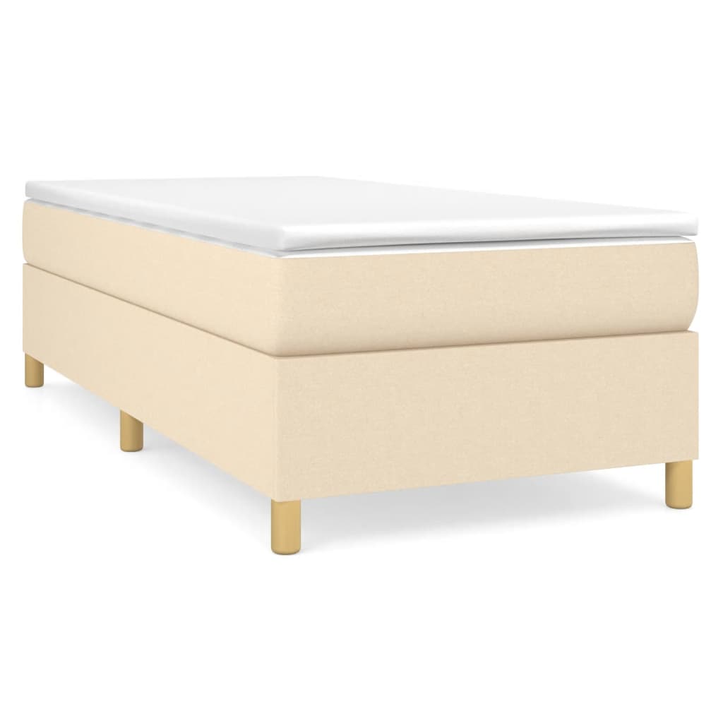 Boxspringbettgestell Creme 90x200 cm Stoff