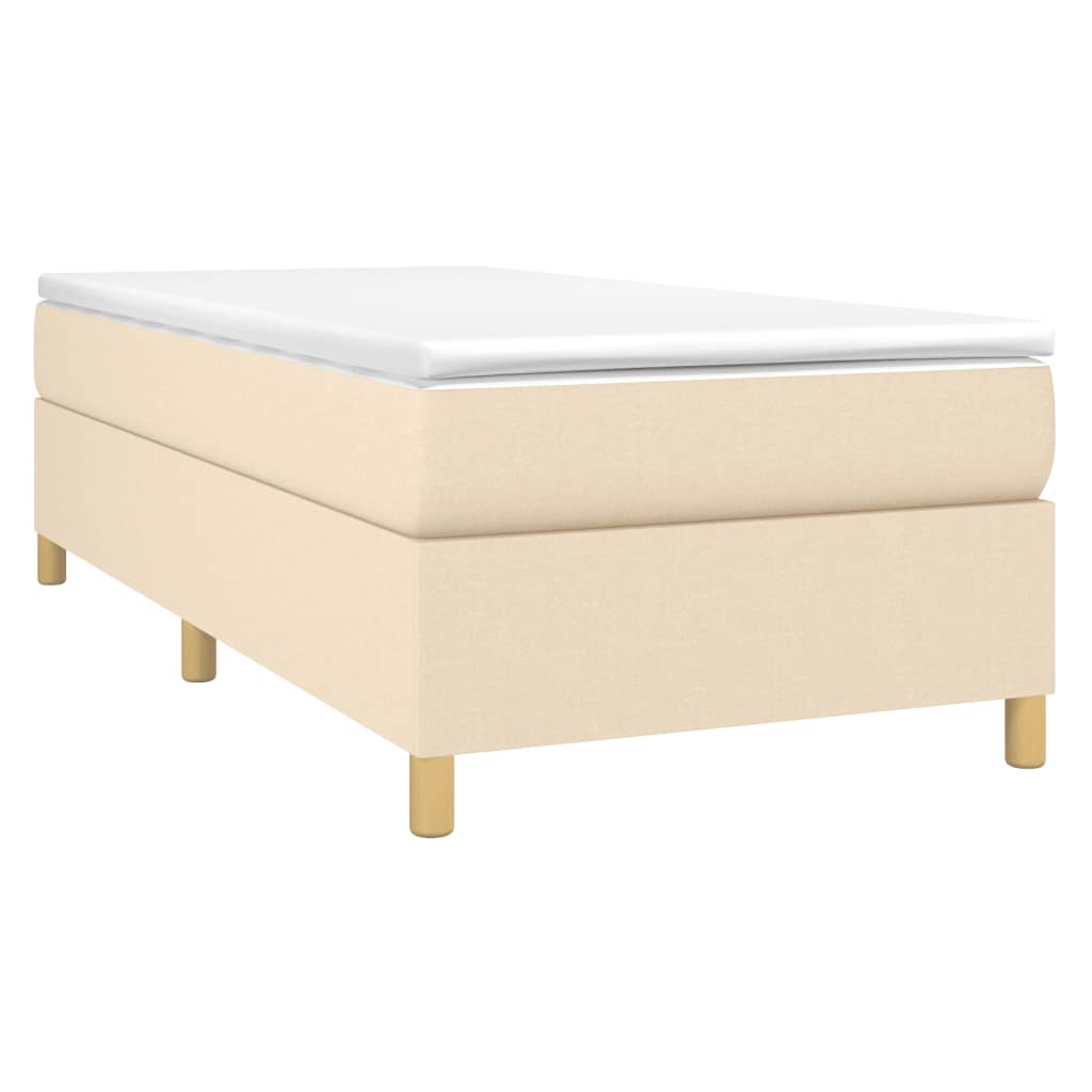 Boxspringbettgestell Creme 90x200 cm Stoff