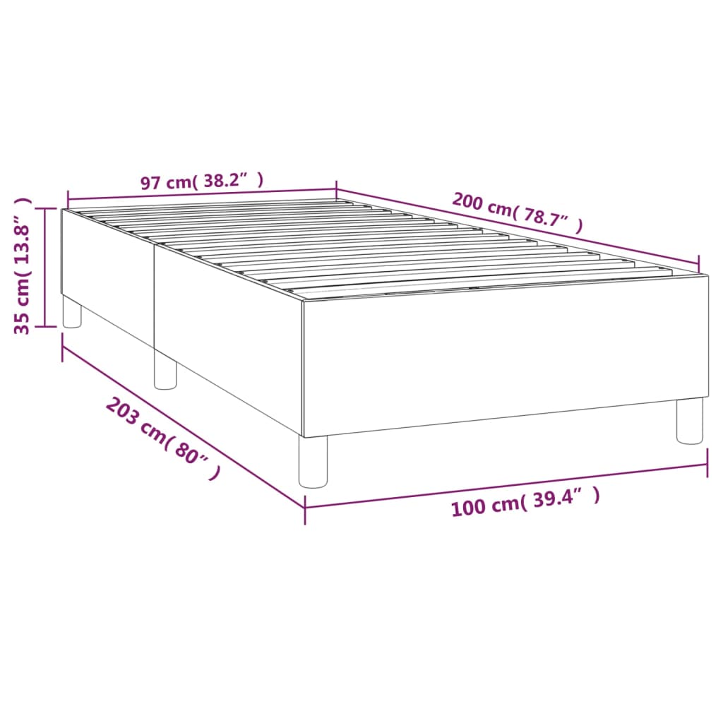 Boxspringbettgestell Dunkelgrau 100x200 cm Stoff