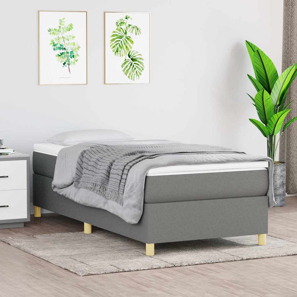 Boxspringbettgestell Dunkelgrau 100x200 cm Stoff