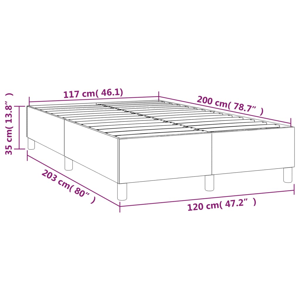 Boxspringbettgestell Creme 120x200 cm Stoff