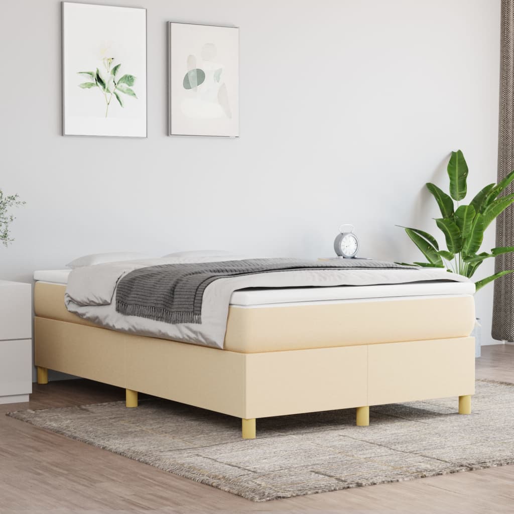 Boxspringbettgestell Creme 120x200 cm Stoff