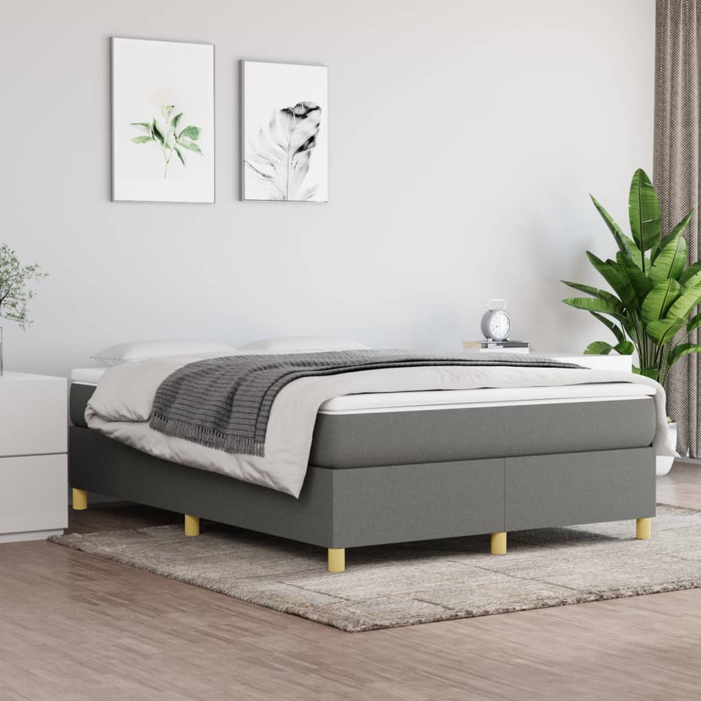 Boxspringbettgestell Dunkelgrau 140x190 cm Stoff