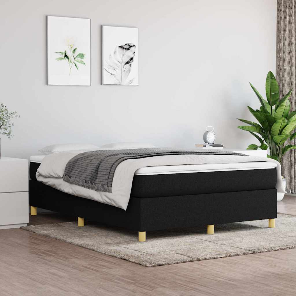 Boxspringbettgestell Schwarz 140x190 cm Stoff