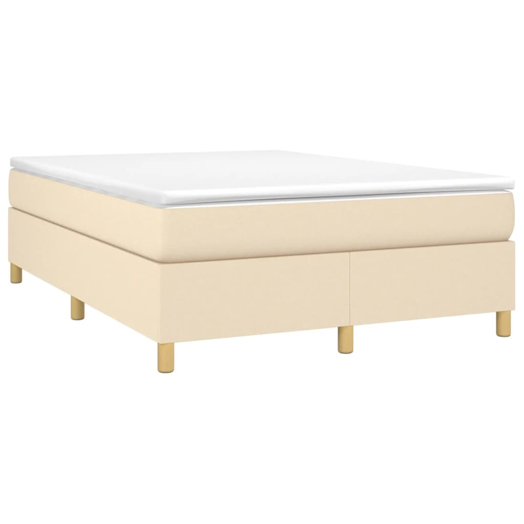 Boxspringbettgestell Creme 140x190 cm Stoff