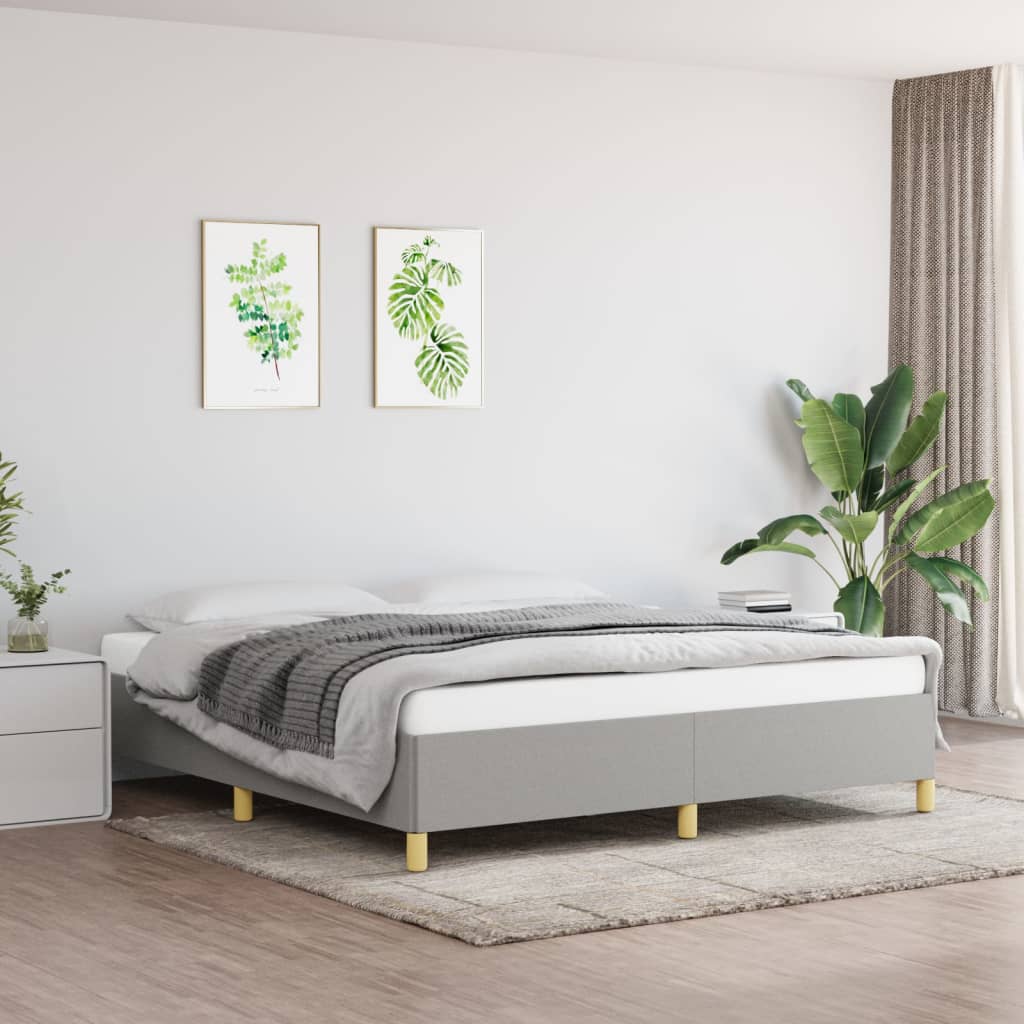 Boxspringbettgestell Hellgrau 160x200 cm Stoff