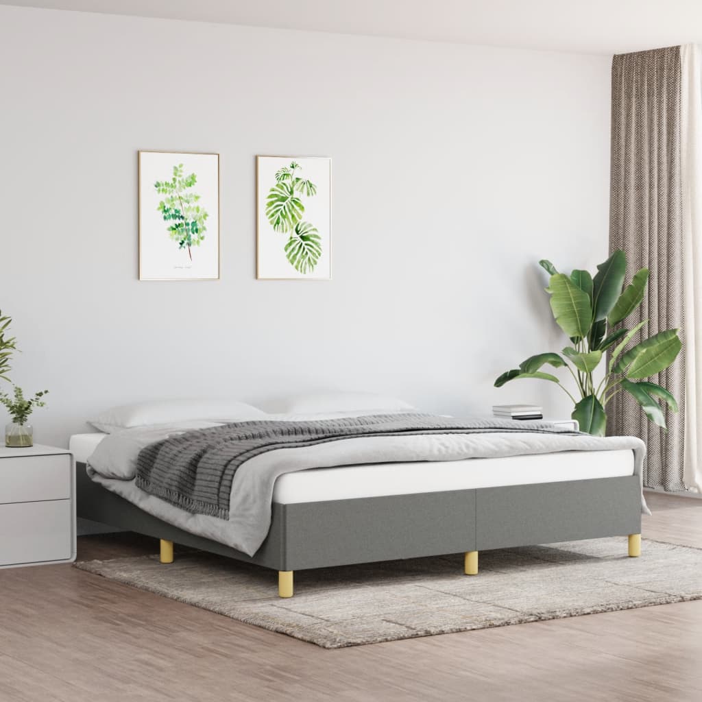 Boxspringbettgestell Dunkelgrau 160x200 cm Stoff