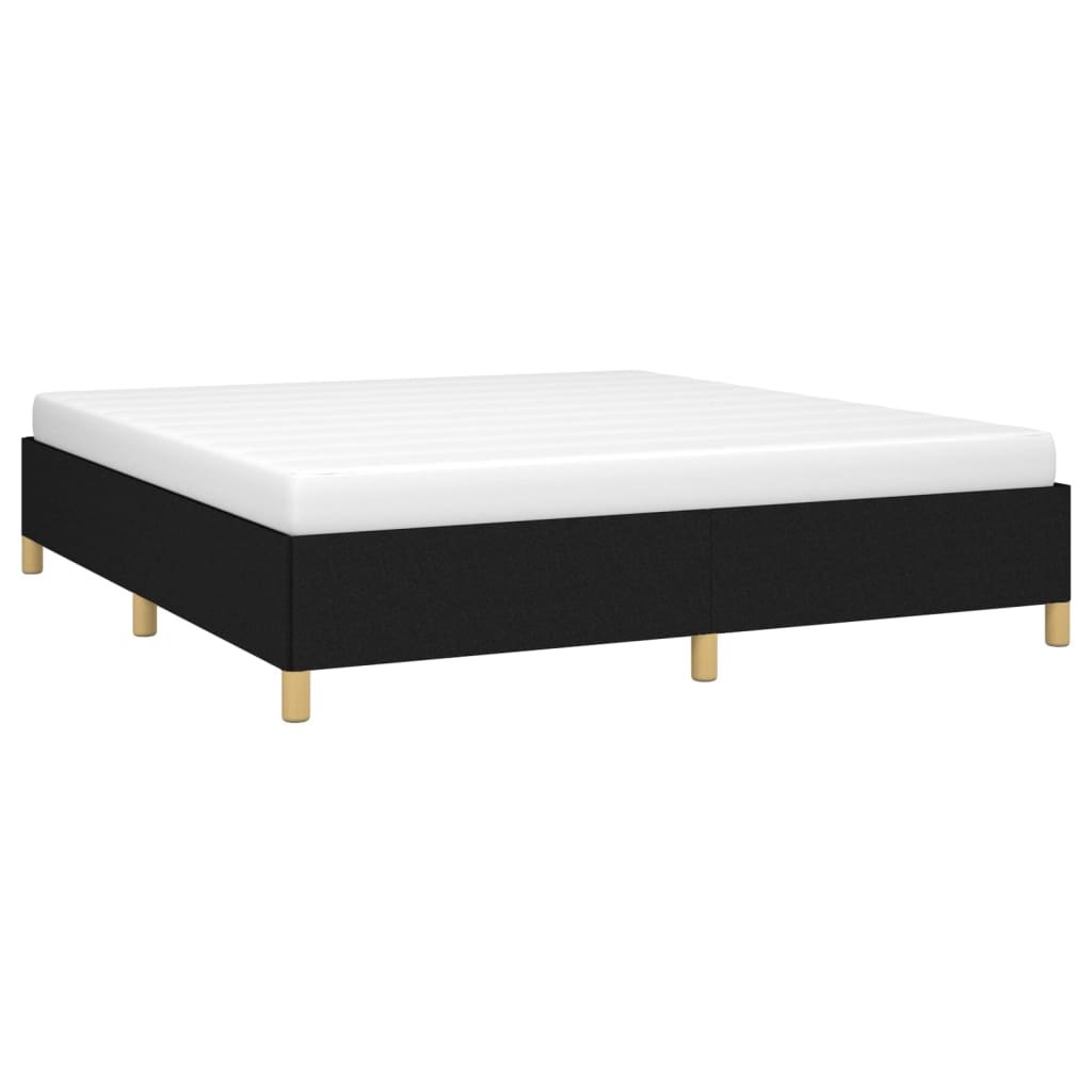 Cadre de lit sans matelas tissu noir 160x200 cm