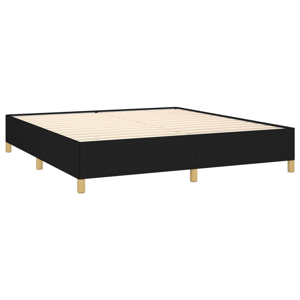 Cadre de lit sans matelas tissu noir 160x200 cm