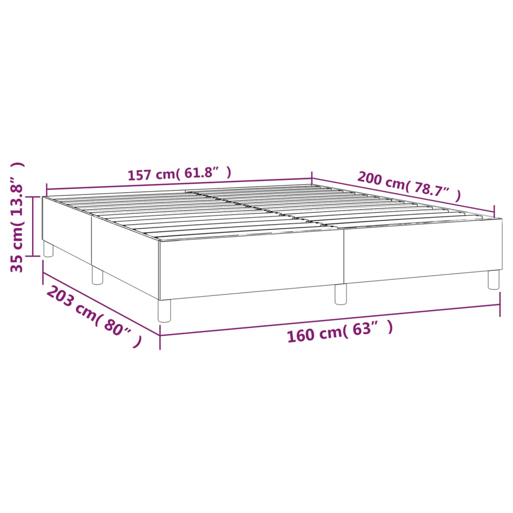 Boxspringbettgestell Dunkelbraun 160x200 cm Stoff