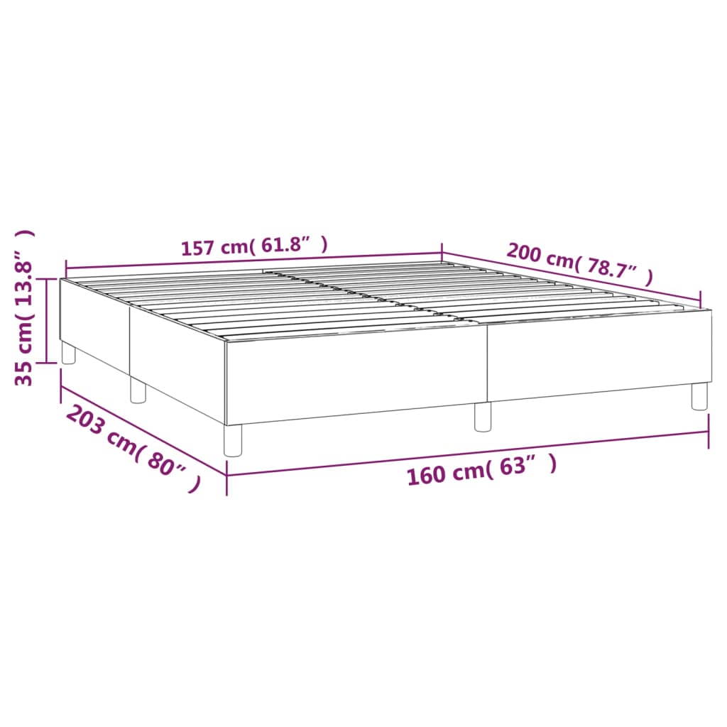 Boxspringbettgestell Blau 160x200 cm Stoff