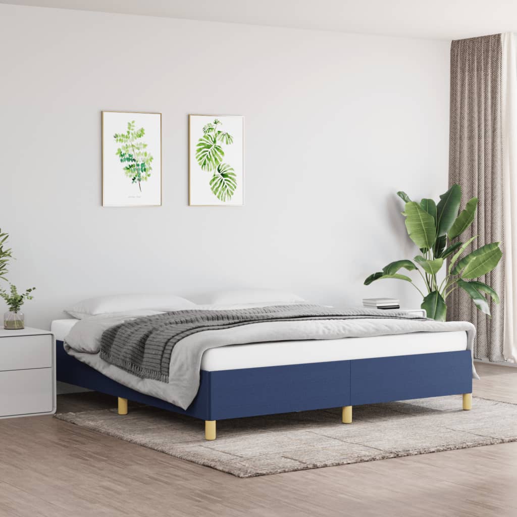 Boxspringbettgestell Blau 160x200 cm Stoff
