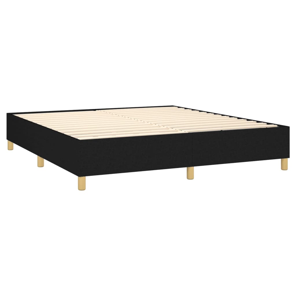 Cadre de lit sans matelas tissu noir 180x200 cm