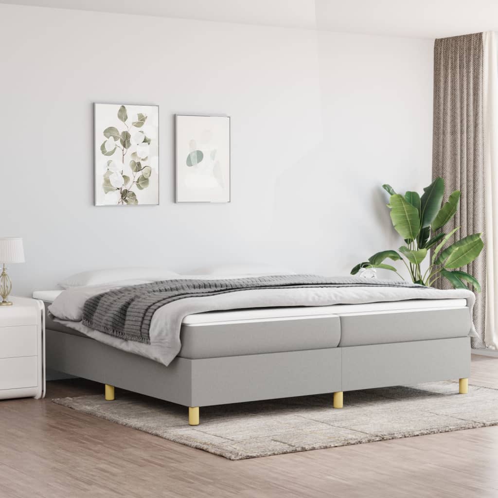 Boxspringbettgestell Hellgrau 200x200 cm Stoff