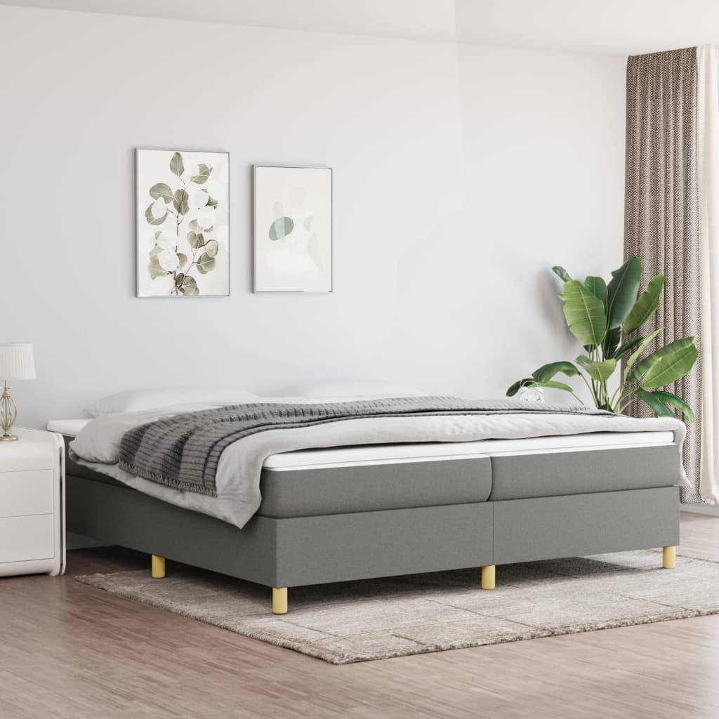 Boxspringbettgestell Dunkelgrau 200x200 cm Stoff