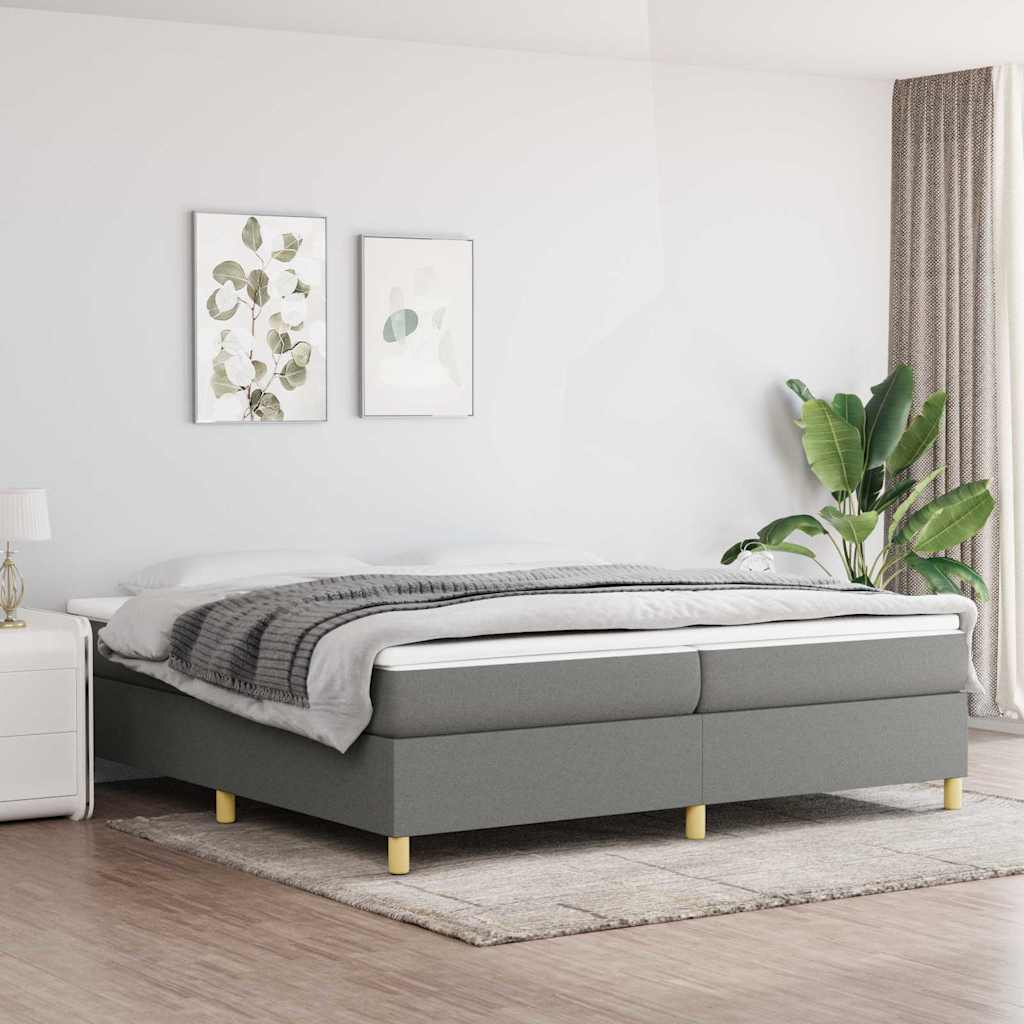 Boxspringbettgestell Dunkelgrau 200x200 cm Stoff