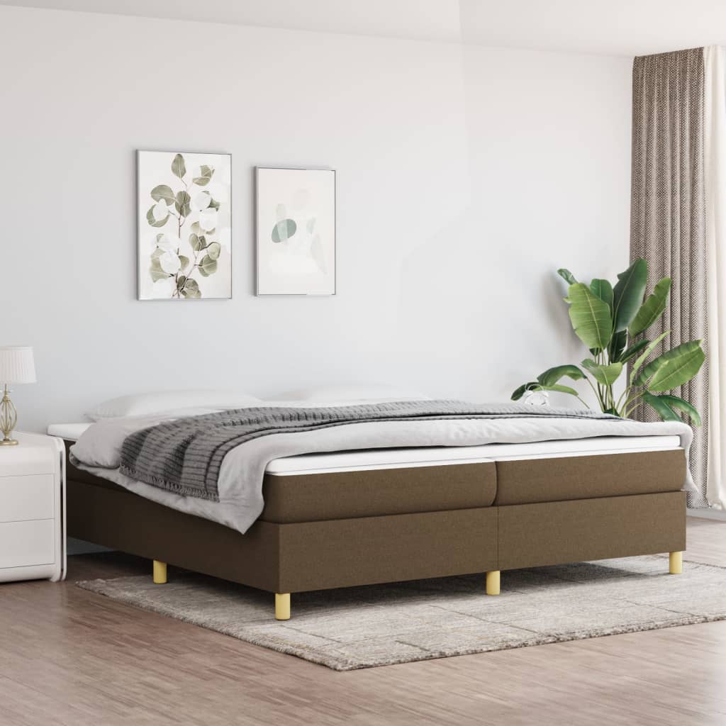 Boxspringbettgestell Dunkelbraun 200x200 cm Stoff