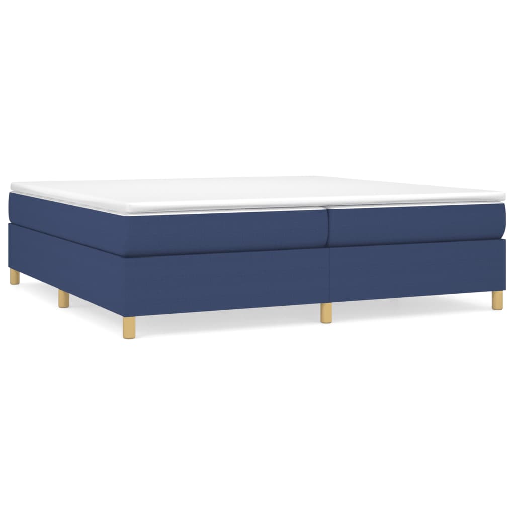 Cadre de lit sans matelas tissu bleu 200x200 cm