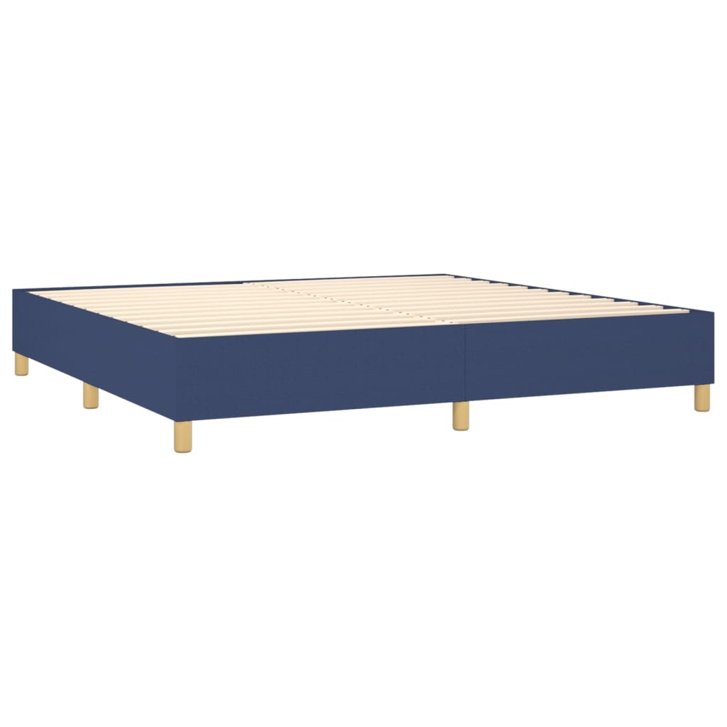 Cadre de lit sans matelas tissu bleu 200x200 cm