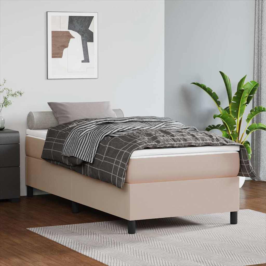 Boxspringbettgestell Cappuccino-Braun 80x200 cm Kunstleder