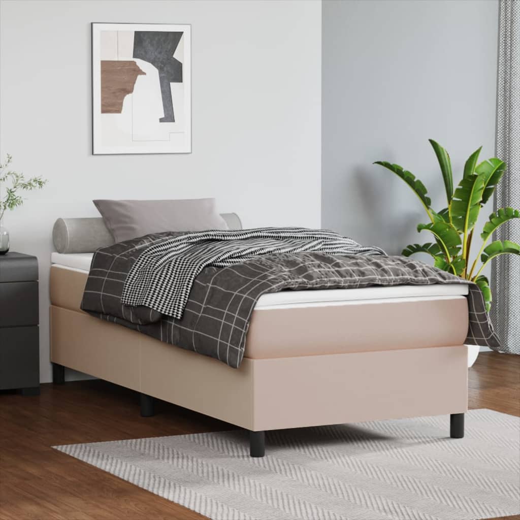 Boxspringbettgestell Cappuccino-Braun 80x200 cm Kunstleder