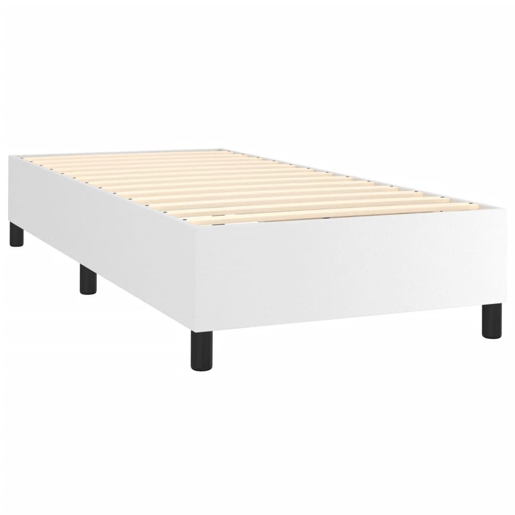 Boxspringbettgestell Weiß 90x190 cm Kunstleder